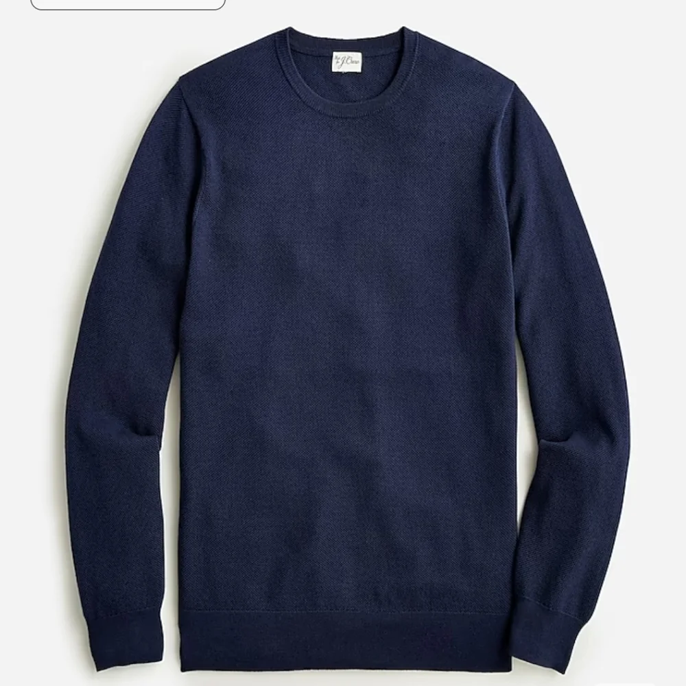J Crew Cotton piqué-stitch crewneck sweater, NWT,  Sz XL